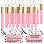20 Pcs Lash Shampoo Brush with 50 Pcs Lash Extension Aftercare Instruction Cards, Nose Pore Deep Facial Cleaning Brush Cosmetic Lash Cleanser Bru