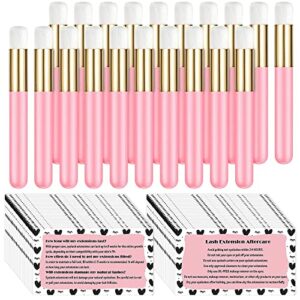 20 Pcs Lash Shampoo Brush with 50 Pcs Lash Extension Aftercare Instruction Cards, Nose Pore Deep Facial Cleaning Brush Cosmetic Lash Cleanser Bru