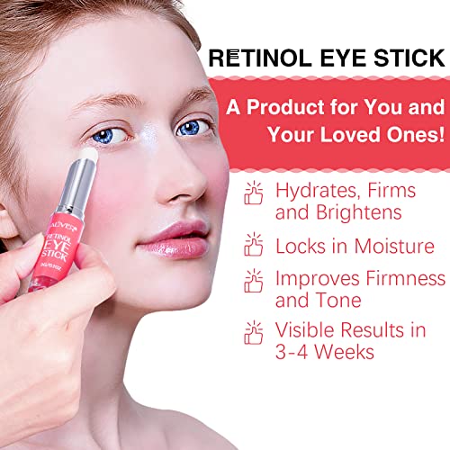 Retinol Eye Stick,Retinol Eye Cream for Dark Circles,Reducing Fine Lines,Eye Balm Stick,Under Eye Cream Anti Aging, Eye Brightener Stick, Smoothe