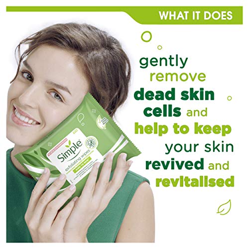 Simple Kind to Skin Exfoliating Facial Wipes 25 Pieces Pack of 6