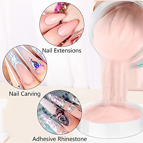 Saviland 120g Nudes Acrylic Powder - 4.23oz Acrylic Nail Powder for Acrylic Nails Extension French Nails No Need Nail Lamp Professional Salon Qua