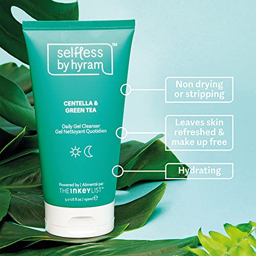 Selfless by Hyram Centella and Green Tea Hydrating Gel Cleanser a Hydrating Deep Clean for All Skin Types 150ml, Clear