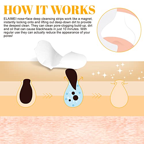 Bieyoc Blackhead Remover Strips(80pcs), Nose Pore Strips for Blackheads Remover, Skincare & Deep Cleansing Nose Strips Blackhead Remover, White,