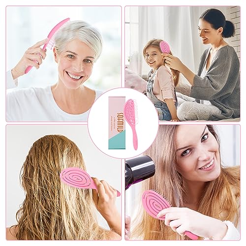 Hair Brush, 2 Pcs Detangling Brush 100% Bio-Friendly Detangler Brush with Soft Bristles for Curly, Straight, Black Natural, Women, Men, Kids Wet