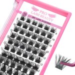 Lash Clusters, 72 Pcs Individual Cluster Lashes DIY Lash Extension 8-16mm Eyelash Clusters Volume Wispy Lashes Super Thin Band Reusable Soft & Co
