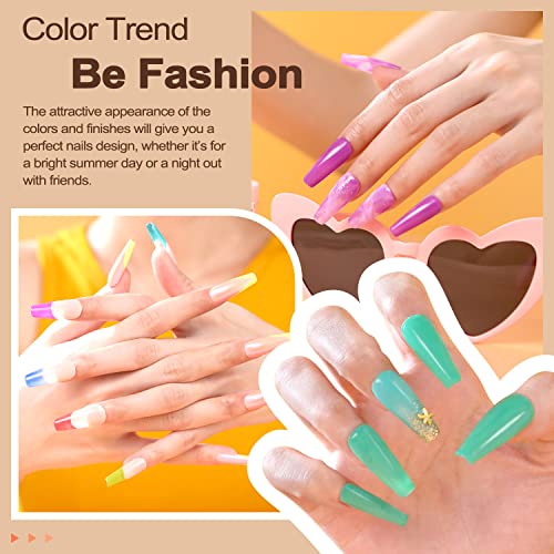 Lavender Violets 36+6 Pcs Gel Nail Polishes Set Neon UV LED Soak Off Varnish With Base,Glossy/Matte/Dimond/Glow-in-the-dark Top Coat Starter Kit