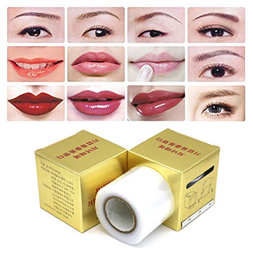 Eyebrow Tattoo Plastic Wrap, Tattoo Preservative Film, Professional Eyebrow Tattoo Makeup Supplies for Eyebrow Eyeline Tattoo Lip and Tattoo, Cov