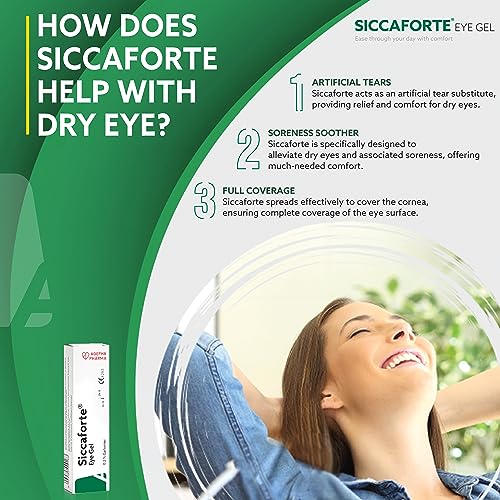 Siccaforte | Intensive Dry Eye Gel with Carbomer | Smooth, Moisturizing for Fresh Eyes | Soothing and Sore Eyes | Comfortable on Eyes for Day Tim