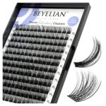 BEYELIAN Cluster Lashes, D+ Curl Individual Lashes, 168 Pcs Cluster Eyelash Extensions 0.07mm 10-16mm Mixed DIY Lash Clusters Reusable Super Thin
