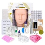 LASHVIEW Eyelash Extension Kit, with Mannequin Head Practice Exercise Set, Training Lash Extension Supplies for Beginners Include Individual Lash