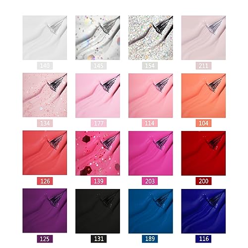 Gel Nail Polish Set, Phoenixy 32 Effect Gel Nail Kit with 48W U V Lamp Starter Kit Complete 8ml 16 Colours Varnish Gel Full Set Professional Salo