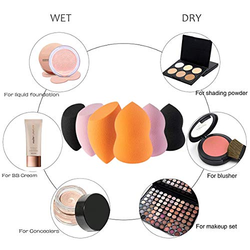 Makeup Sponge 6pcs Makeup Blending Sponge Makeup Blender Foundation Sponge Concealer Sponge Applicator Sponges