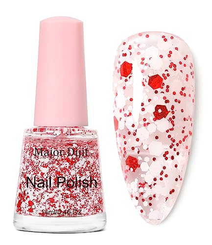 DouborQ Glitter nail polish Multicolor Translucent Long-lasting Sequins Nail Art Varnish