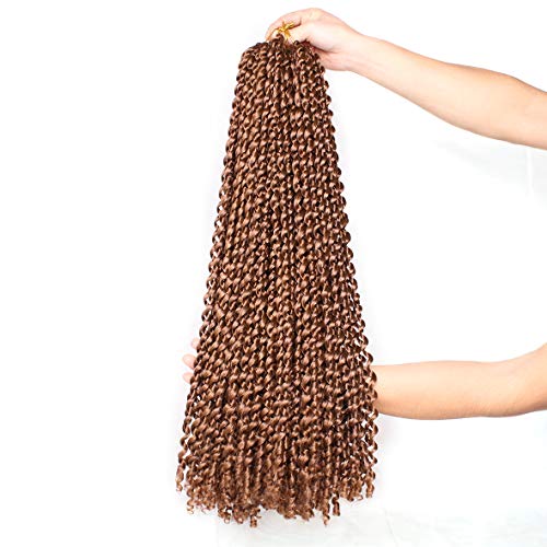 Leeven 7 Packs Water Wave Braiding Hair for Butterfly Faux Locs 24 Inch Long Water Wave Crochet Hair Hot Water Setting Passion Twists Braiding Ha
