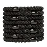 GYGYL 8Pcs Black Hair Ties for Women Girls, Elastics Hair Bands Ponytail Holders for Thick Hair, No Damage No Crease Hair Elastics