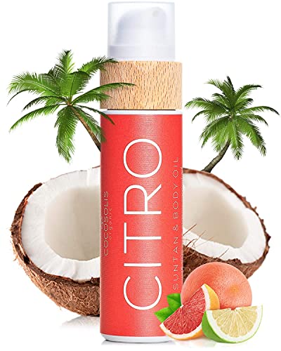 COCOSOLIS CITRO Tanning Accelerator - Organic Tanning Oil with Vitamin E & Citrus Fragrance for Quick Intense Tan - Tanning Enhancer for Rich Cho