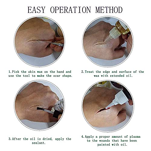 Mysense Scar Wax Kit SFX Make Up Special Effects Fake Molding Wound Skin Wax Body Paint Halloween Set Fake Nose Stage Zombie Cosplay Costume SFX