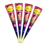 Kajal Brown Natural Organic Mehndi Indian Henna Tattoo Cones (4 Cones)