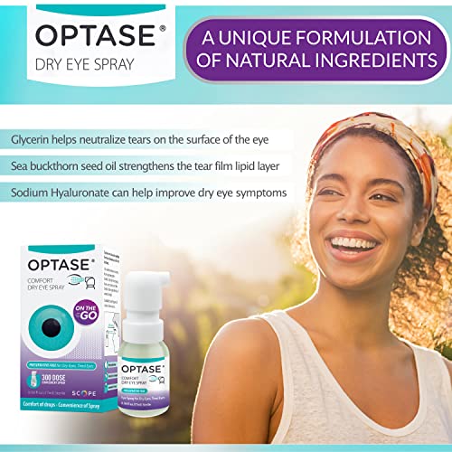 Optase Dry Eye Spray – A Preservative and Phosphate Free Dry Eye Spray for Itchy, Irritated Eyes and Eyelids - 300 Doses - 17ml