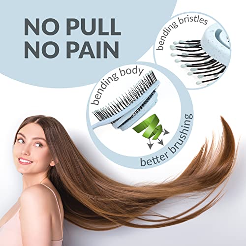 marQus Detangle Hair Brush women and men, Exclusive Ultra-soft bending Bristles and Body - Glide Through Tangles With Ease For All Hair Types - W