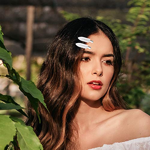 SAVITA 8Pcs No Bend Hair Clips, No Crease Curl Pin Clips Hair Clips Barrettes for Hair Styling, Face Washing, Makeup Application (White)