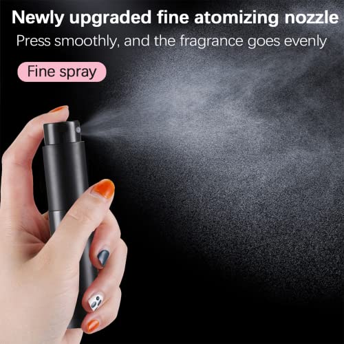 Perfume Atomiser, 4PCS Black Perfume Travel Bottle,Bottle Perfume Atomisers Refillable,Spray Bottle Easy Atomizer, Portable Refillable Perfume At