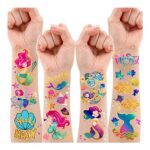 Leesgel Mermaid Tattoo Children, 78 Styles Glitter Tattoo Children's Tattoos Stickers Children for Mermaid Birthday Decoration, Mermaid Toy Party