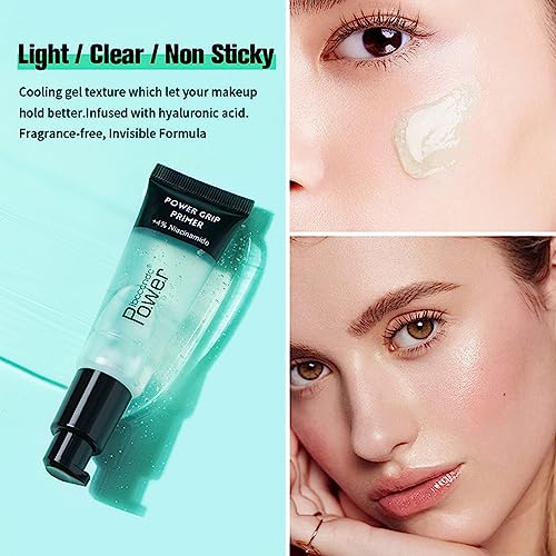 Power Grip Primer - Gel-Based Face Primer - Hydrating Makeup Primer for Face - Gripping Makeup Moisturizing Pores Minimizer - Smoothing, Natural,