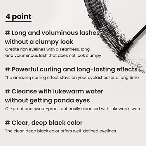 HEIMISH Dailism Smudge Stop Mascara - 0.32oz/9g (Curling) | Non-Smudging, Curling Mascara | Washable, Non-Clumping, Waterproof Mascara for Eye Ma
