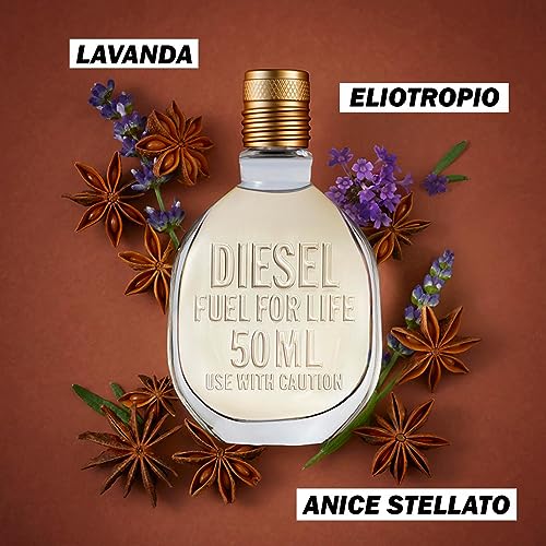 Diesel Fuel for Life For Him, Eau de Toilette Aftershave, Perfume For Men, Perfume For Men, Deep Masculine Scent, 50ml
