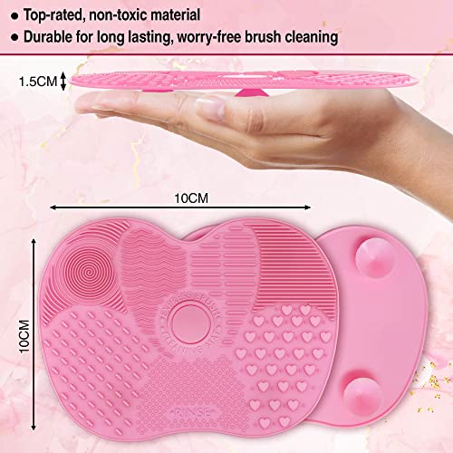 EDMIRE Makeup Brush Cleaner Silicon Pad Scrubber with Suction Cups, Make up Brush Cleaning Mat – Cleans everything from Eyeshadows, Foundations t