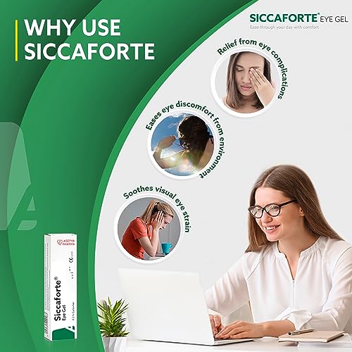 Siccaforte | Intensive Dry Eye Gel with Carbomer | Smooth, Moisturizing for Fresh Eyes | Soothing and Sore Eyes | Comfortable on Eyes for Day Tim