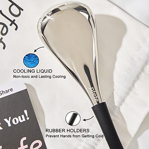 Pfefe Ice Globes Facial Skin Care Tools for Women Face Eyes, Stainless Steel Face Beauty Cryo Sticks for Girls Ladies, Cooling Spa Globes Cold Ro