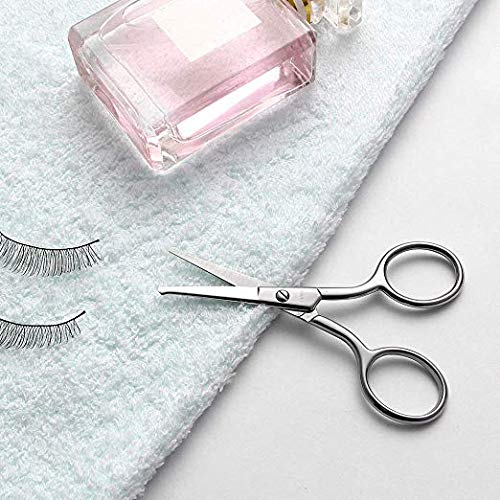 LIVINGO Premium Manicure Rounded Tip Scissors Multi-Purpose Stainless Steel Cuticle Pedicure Beauty Grooming Kit for Nail, Eyebrow, Eyelash, Dry
