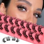 Cluster Lashes Natural Look Wispy Cat Eye Lashes Extensions Fluffy False Eyelashes Individual Lashes Strips DIY Lashes Pack Natural Lashes Cluste