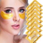 24K Gold Under Eye Treatment Masks, Jiasoval 20 Pairs Natural Gel Collagen Under Eye Patches, Eye Mask for Dark Circles, Remove Eye Bags & Puffy