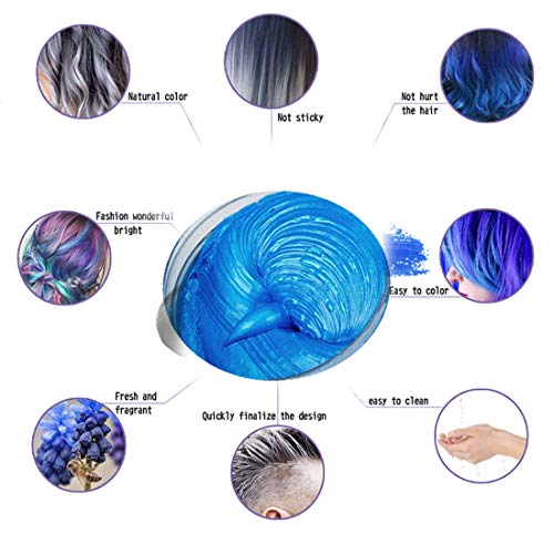 Hair Color Wax One-time Temporary Modeling Natural Color Hair Dye Wax Natural Matte Hairstyle for party,Cosplay,Masquerade,Nightclub,Halloween-bl