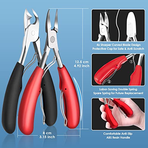 8 PCS Toenail Clippers Kit for Thick or Ingrown Nails, Professional Heavy Duty Ingrown and Thick Toenail Clippers, Sharp Stainless Steel Nail Cut