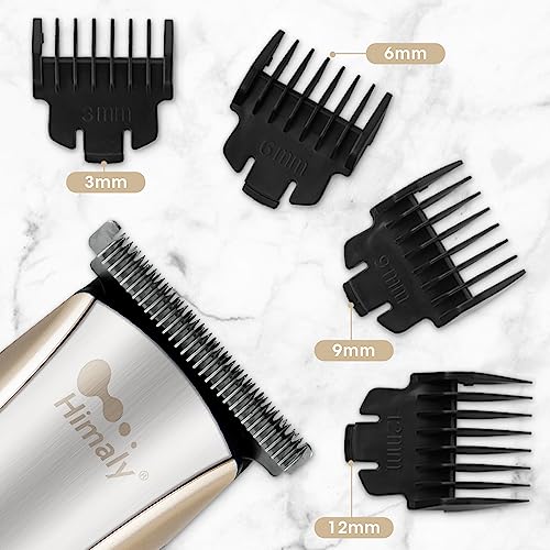 Himaly Rechargeable Hair Clippers, Professional Electric Cordless Hair Clippers Beard Trimmer Cordless & Corded Grooming Kit with 4 Guide Combs f