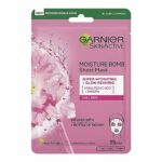 Garnier Moisture Bomb Sakura and Hyaluronic Acid Sheet Mask, Hydrating and Glow Reviving Face Mask For Dull Skin, Biodegradable and Vegan Tissue,