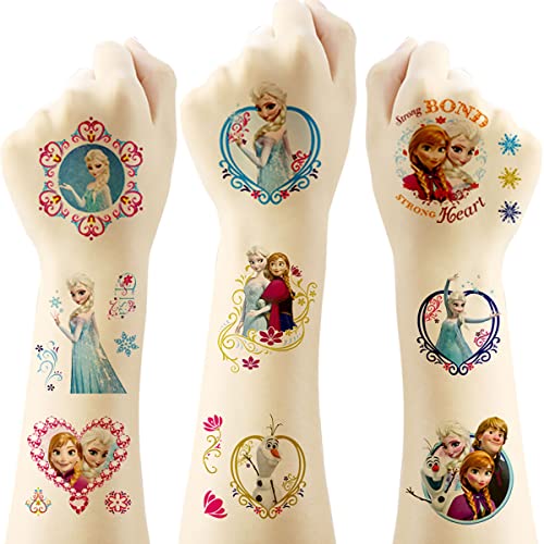 Princess Temporary Tattoo for Kids, 20 Sheets Big Children's Temporary Tattoo Body Art Tattoo Stickers,Goody Bag Stuffers Party Bag Fillers (2x2
