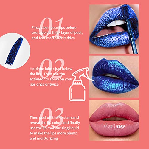 Peel Off Lip Stain Lip Tint, Tattoo Colour Lip Gloss, Matte Lip Gloss Long Lasting Waterproof Liquid Lipstick, Non-Stick Cup Lip Tint Tear-Off Li