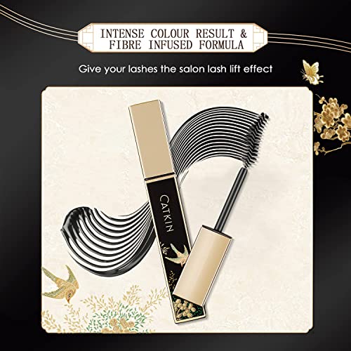 CATKIN Mascara Black for Sensitive Eyes, Waterproof Mascara Black Volume and Length, Nourish Primelash mascara, Create Longer and Thicker Looking