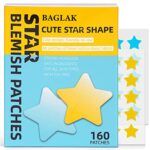 BAGLAK Star Shape Pimple Patch -160 Patches - Yellow & Blue, Hydrocolloid Spot Dots - Blemishes Patch - Pimple Stickers, Patches To Cover Facial