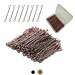 PARSHOR 150 Pcs Bobby Pins for Brown Hair | Long Hair Pins for Women with Storage Box | 5cm Hair Grips Brown Kirby Grips Suitable for all Hair Ty
