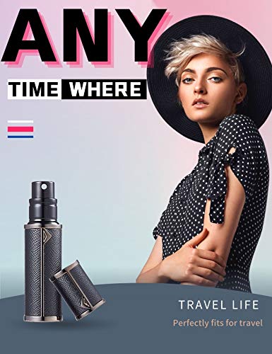 AsaNana Perfume Atomiser, Refillable & Travel Size Perfume Bottle, Leaking Proof,Bottom Pump without Funnel, Luxurious Small women and men, 5ml (