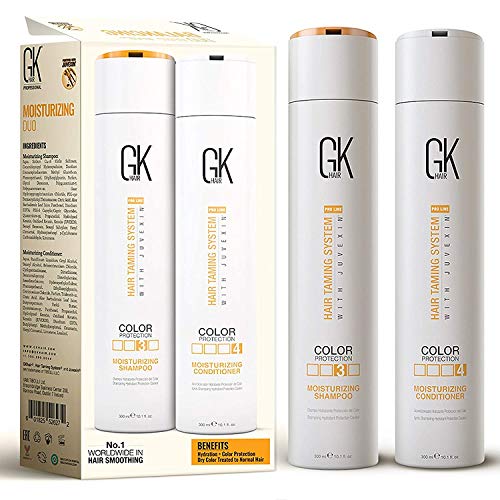 GK HAIR Global Keratin Moisturizing Shampoo and Conditioner Sets (3.4 Fl Oz/100ml) for Color Treated Hair - Daily Use Cleansing Dry to Normal Sul