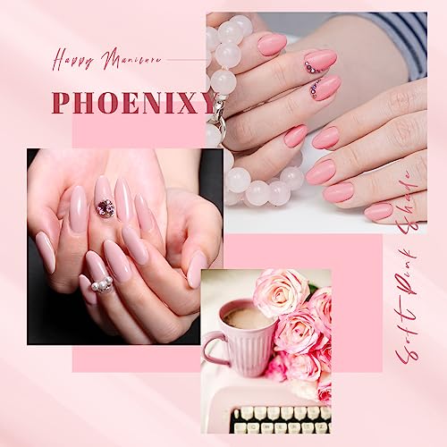 Gel Nail Polish Kit with U V/LED Nail Lamp Phoenixy 14 Colours 10ml Soak Off Gel Nail Polish Set and Glossy Matte Base Top Coat Gift Set for Wome