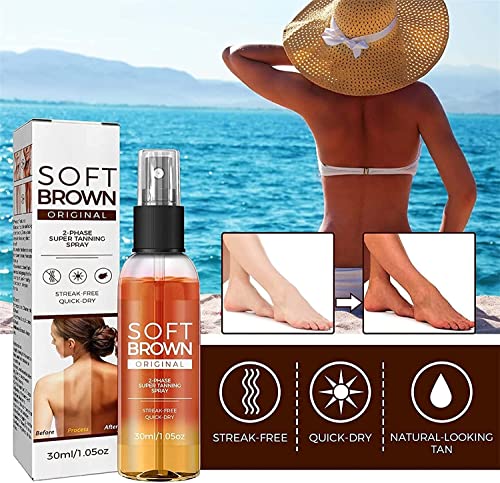 Soft Brown Tanning Spray,Tanning Spray for Out- Door Sun,Deep Sun Tanning Spray Oil, Packed with Ultra Moisturizing Oil, Tanning Spray with Bronz