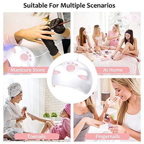 60W LED UV Nail Lamp for Gel Nail Polish with 3 Timers (30/60/99s) Auto-Sensing Digital Display, Fast Nail Dryer Curing Lamp for Nail Art, UV Lam